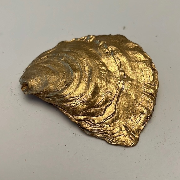 Handmade Oyster Art Shell Trinket Vanity Ring Dish Cat - Picture 4 of 5